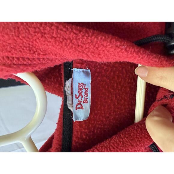 Red Dr. Seuss Brand Women's Hoodie with Green Eggs & Ham Embroidery Medium - Picture 3 of 5